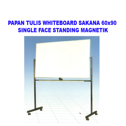 Papan Tulis Whiteboard Sakana 60x90 1muka Magnetik