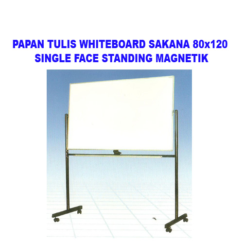 Papan Tulis Whiteboard Sakana 80x120 1muka Magnetik
